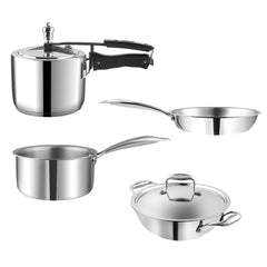 Vinod Platinum Triply Stainless Steel Combo Sets (Induction Friendly) Vinod Platinum Triply Stainless Steel Combo Sets (Induction Friendly)