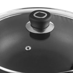 Sturdy Secure Handle of Vinod Hanos Non Sitck Kadai Glass Lid Sturdy Secure Handle of Vinod Hanos Non Sitck Kadai Glass Lid