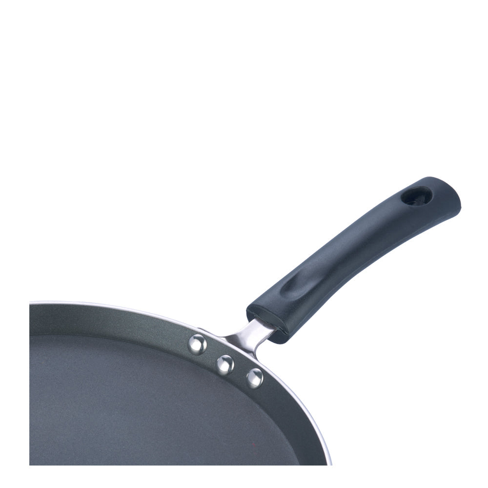 Sturdy and Durable Triple Riveted Handle of Non Stick Dosa Tawa Sturdy and Durable Triple Riveted Handle of Non Stick Dosa Tawa