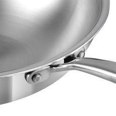 Durable Riveted Handle of Triply Stainless Steel Wok Durable Riveted Handle of Triply Stainless Steel Wok