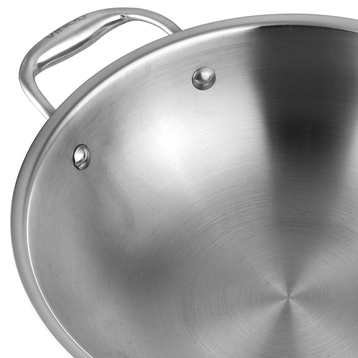 Wok with Riveted Secondary Handle for Safe Lifting Wok with Riveted Secondary Handle for Safe Lifting