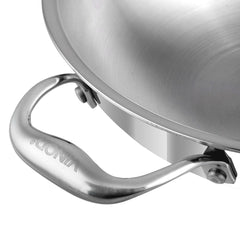Stainless Steel Wok with Comfortable Grip Secondary Handle Stainless Steel Wok with Comfortable Grip Secondary Handle