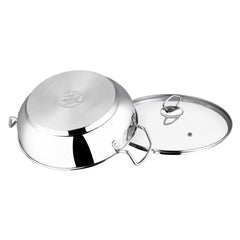 AISI 430 Magnetic Stainless Steel Induction Base of Vinod Kadai with Glass Lid AISI 430 Magnetic Stainless Steel Induction Base of Vinod Kadai with Glass Lid
