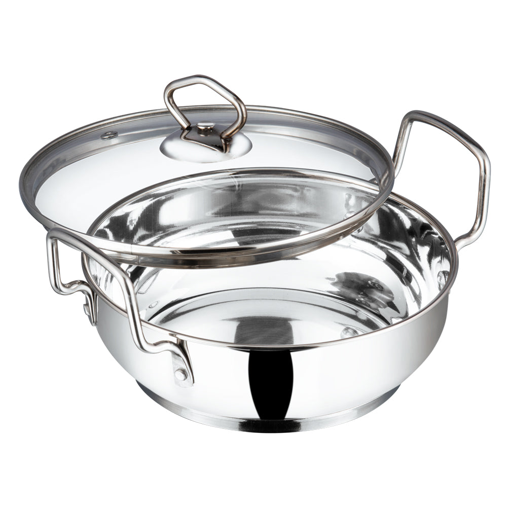 Kadai with Glass Lid | Induction Friendly Kadai with Glass Lid | Induction Friendly