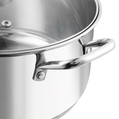 Durable Ergonomic Handle of Roma Casserole with Glass Lid Durable Ergonomic Handle of Roma Casserole with Glass Lid