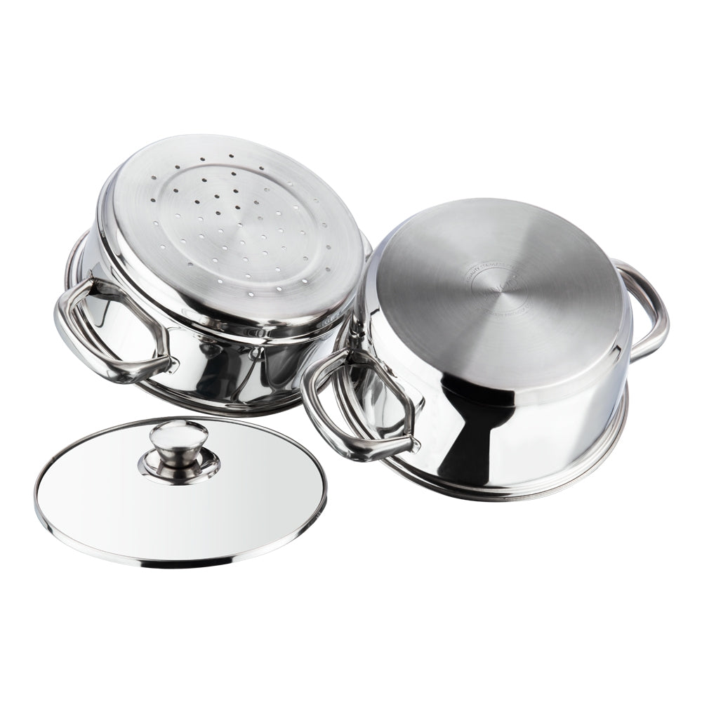 Induction Safe SAS Bottom 2 Tier Stainless Steel Steamer Induction Safe SAS Bottom 2 Tier Stainless Steel Steamer