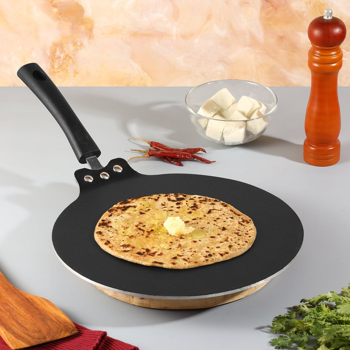 Flat Multi Tawa Non Stick Roti Tawa Vinod Cookware UK