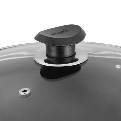Tempered Glass Lid with Easy to Lift Knob of Deep Kadai