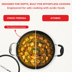 Vinod Ferona Cast Iron Kadai with Lid