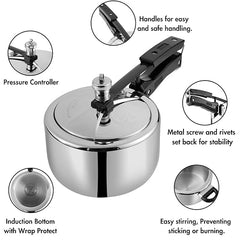 Vinod Platinum Straight Triply Stainless Steel Inner Lid Pressure Cooker
