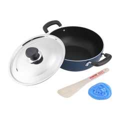 Vinod Zest Non-Stick Deep Kadai with Lid