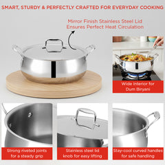 Vinod Platinum Triply Chef's Lagan Pots