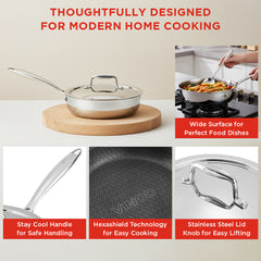 Vinod Platinum SAS PRO Sautepans with lid