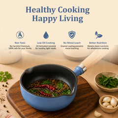 Vinod Cast Iron Freya Tadka Pan - 12 cm
