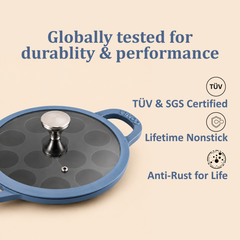 Vinod Cast Iron Freya Appam Pan - 22 cm