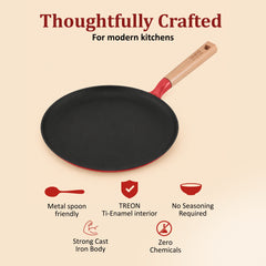 Vinod Cast Iron Freya Dosa Tawa - 28 cm