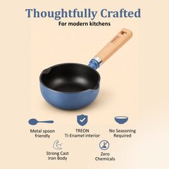 Vinod Cast Iron Freya Tadka Pan - 12 cm