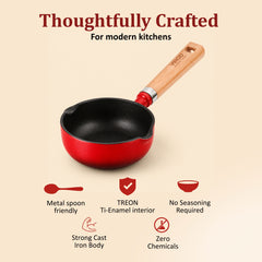 Vinod Cast Iron Freya Tadka Pan - 12 cm