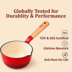 Vinod Cast Iron Freya Sauce Pan - 16 cm