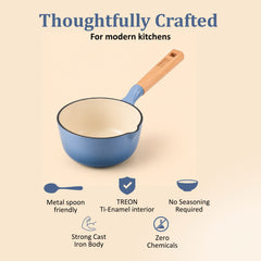 Vinod Cast Iron Freya Sauce Pan - 16 cm