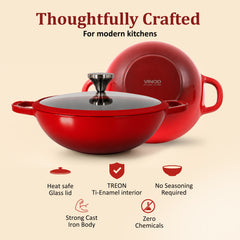 Vinod Cast Iron Freya Kadai