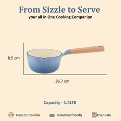 Vinod Cast Iron Freya Sauce Pan - 16 cm
