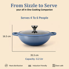 Vinod Cast Iron Freya Kadai