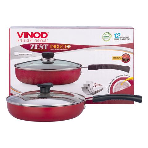 Non Stick Deep Frypan with Glass Lid - Vinod Cookware