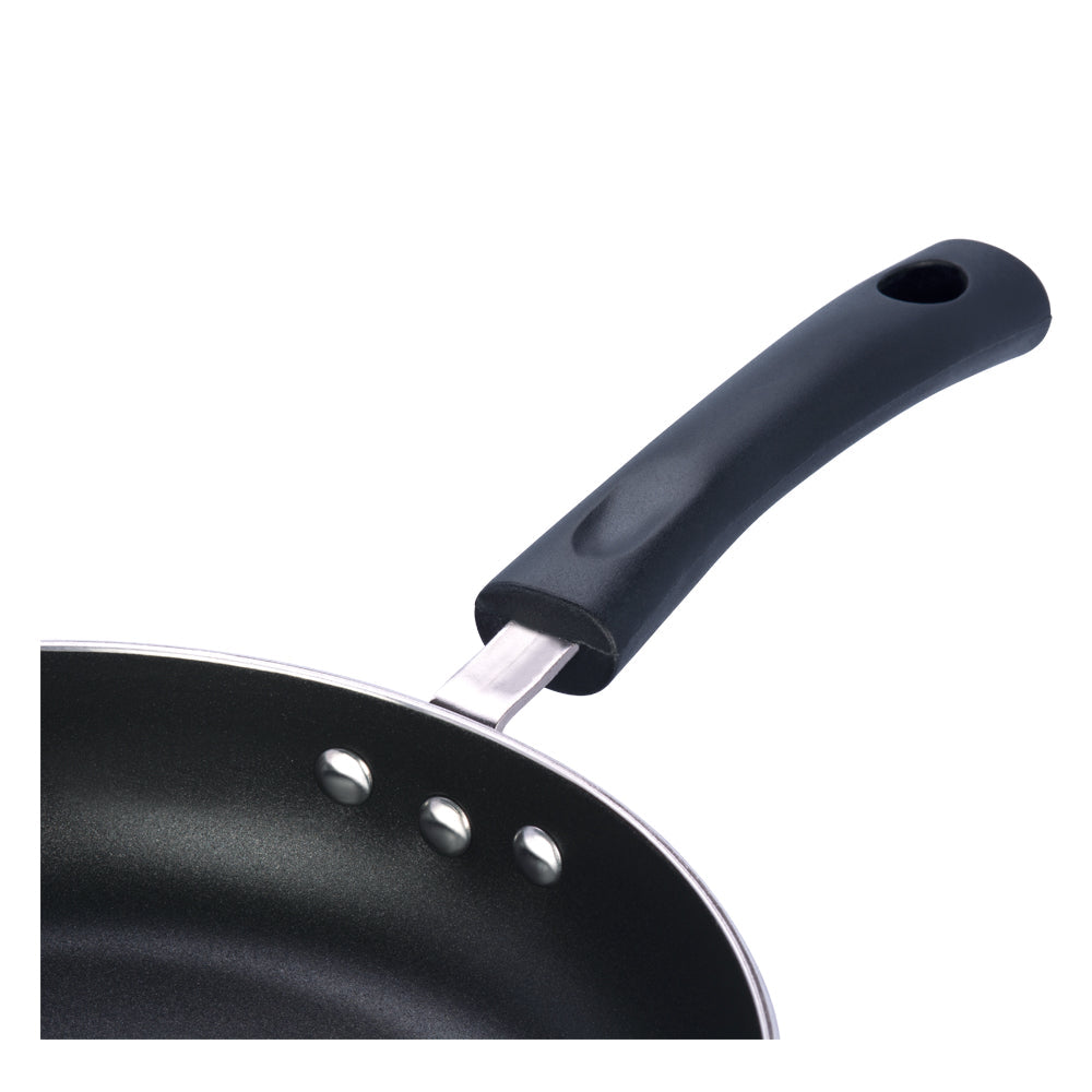 Triple Riveted Sturdy Bakelite Handle of Deep Frypan