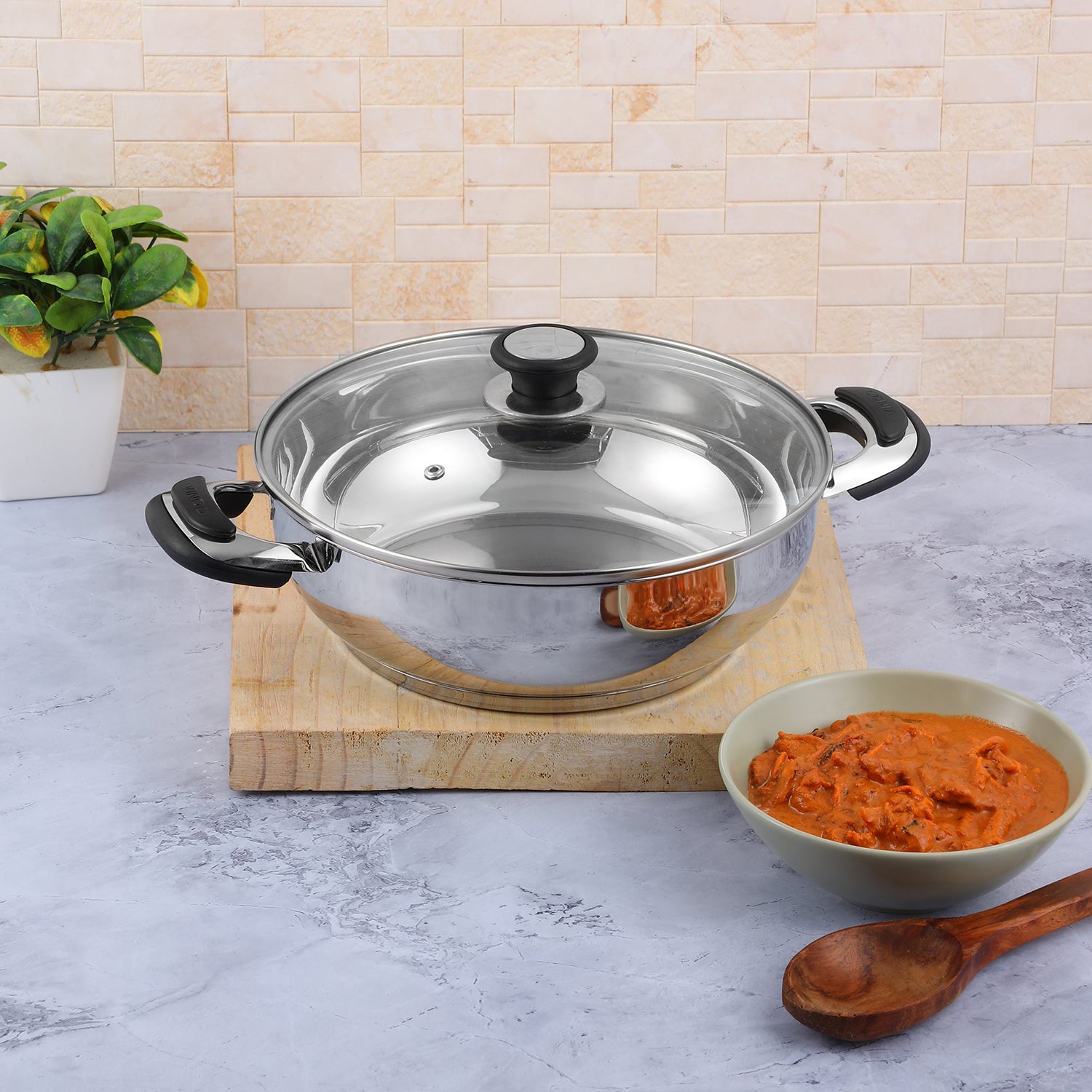Durban Kadai with Glass Lid (Induction Friendly)