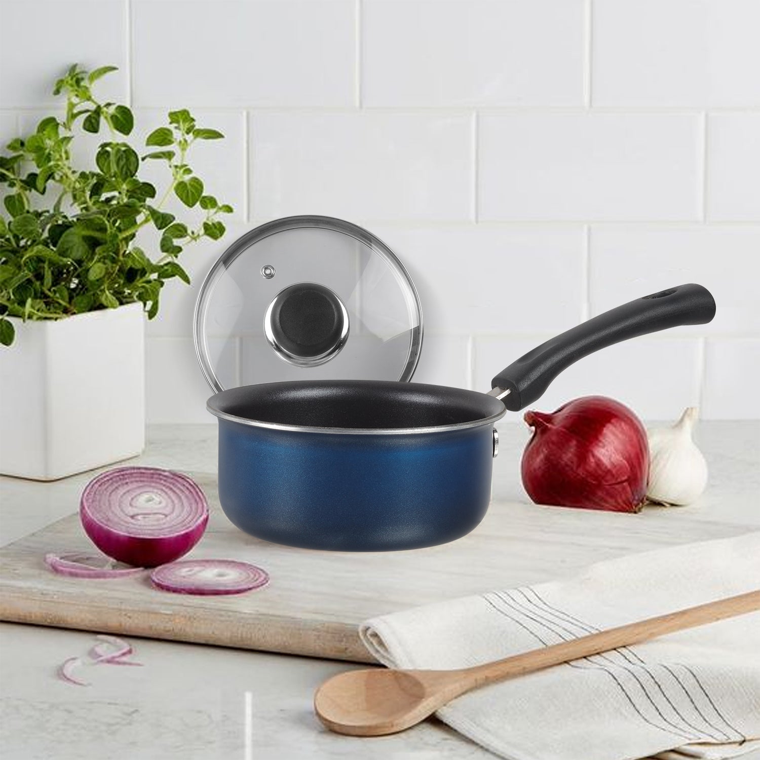 Non Stick Saucepan With Glass Lid