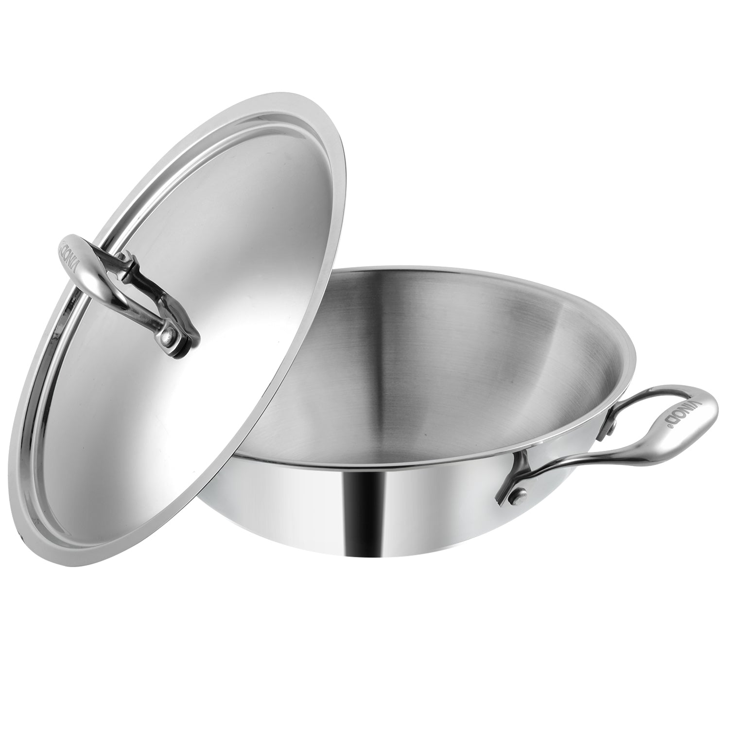 Triply Stainless Steel Kadai with Lid