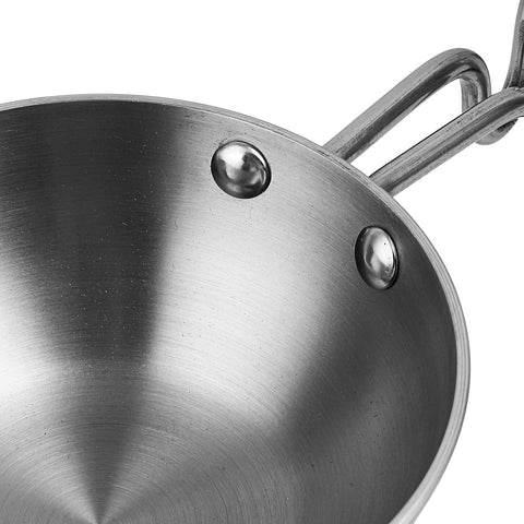 Stainless Steel Tadka Pan with Non Loosening Rivited handle