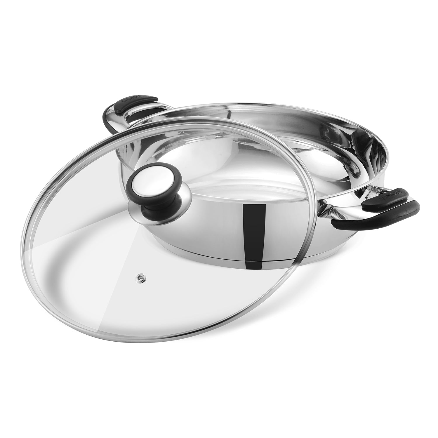 Durban Stainless Steel Kadai with Glass Lid