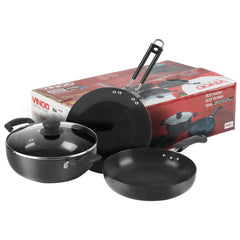 Best Non Stick Hard Anodised Cookware Set with Kadai, Tawa and Frypan - Vinod Cookware