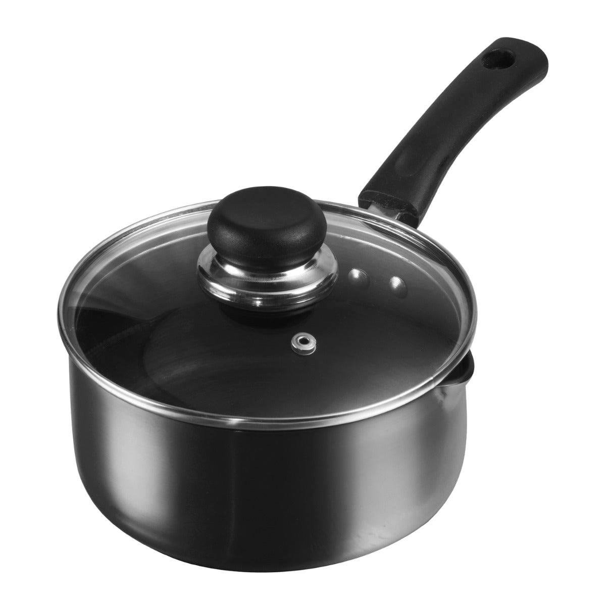 Beautiful, Black Finish Hard Anodised Saucepan with Lid