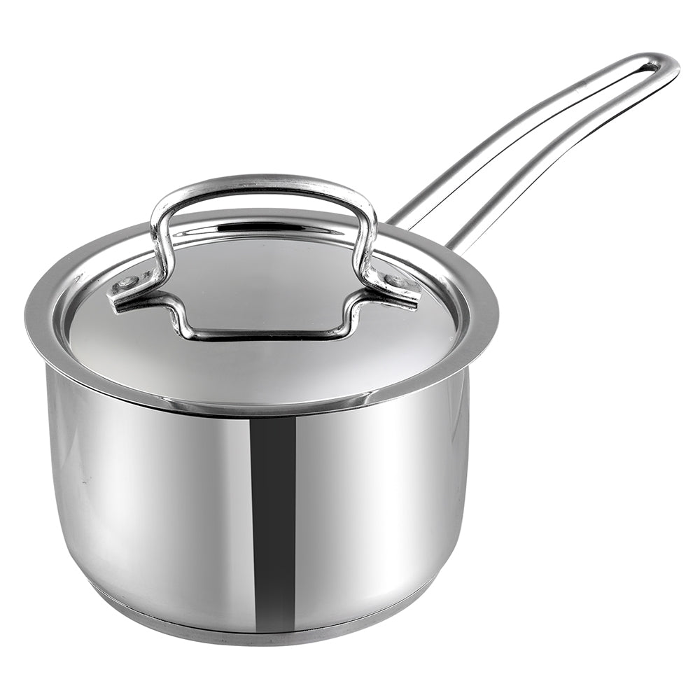 Mirror Finish Stainless Steel Saucepan with Lid