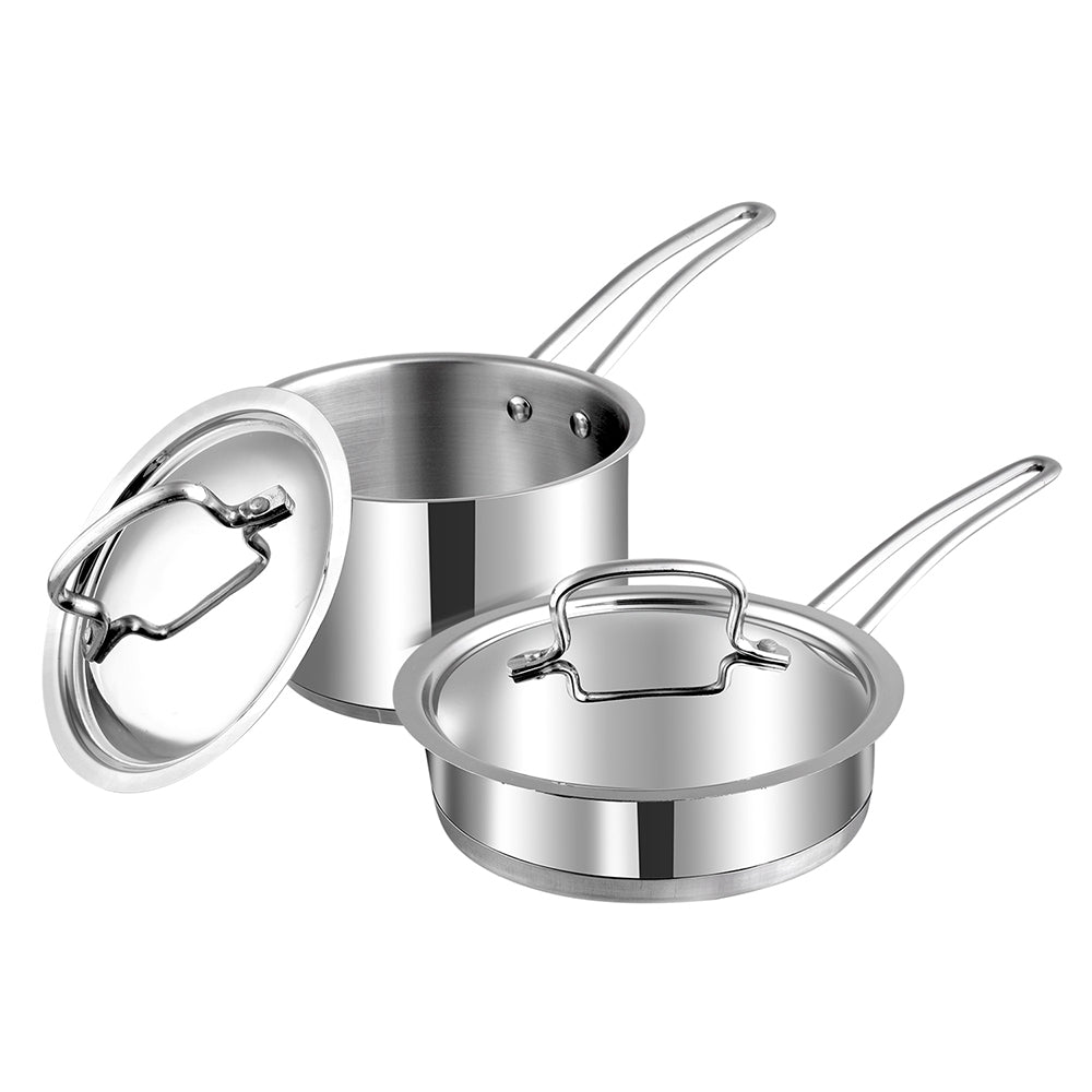 Induction Safe Stainless Steel Frypan and Saucepan Set