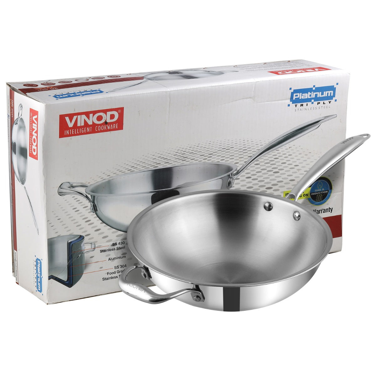 Induction Safe Stainless Steel SAS Pro Wok - Vinod Cookware