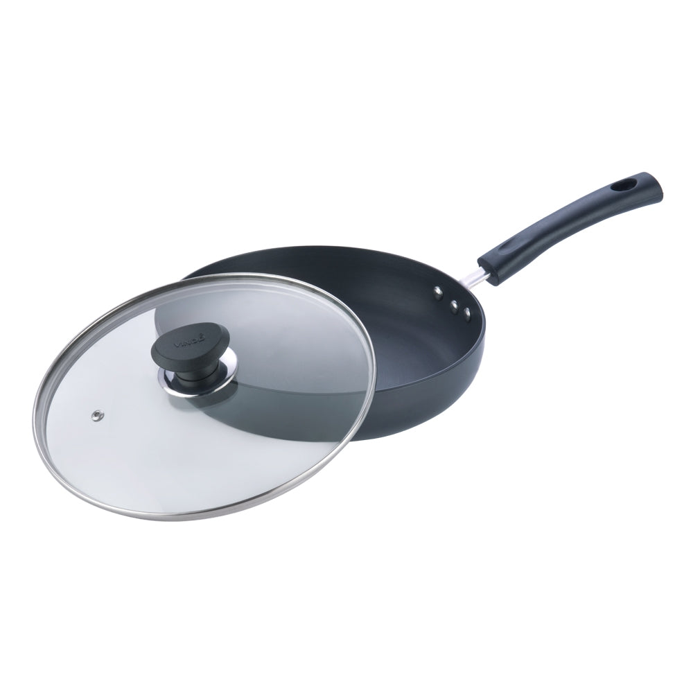 Hard Anodised Deep Frypan with Lid