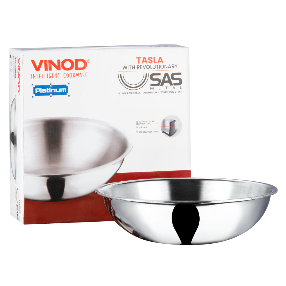 Gas and Induction Compatible Stainless Steel Tasla - Vinod Cookware