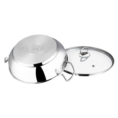 AISI 430 Magnetic Stainless Steel Induction Base of Vinod Kadai with Glass Lid