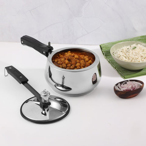 Cook Chole with Vinod Europa Stainless Steel Handi Shape Inner Lid Pressure Cooker v