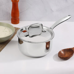 Vinod Platinum Triply Stainless Steel Saucepan with Lid