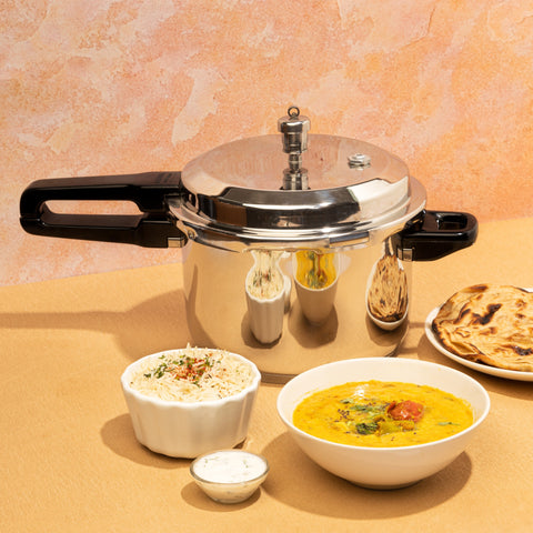 Beautiful, Mirror Finish Outer Lid Pressure Cooker - 8L - Vinod Cookware
