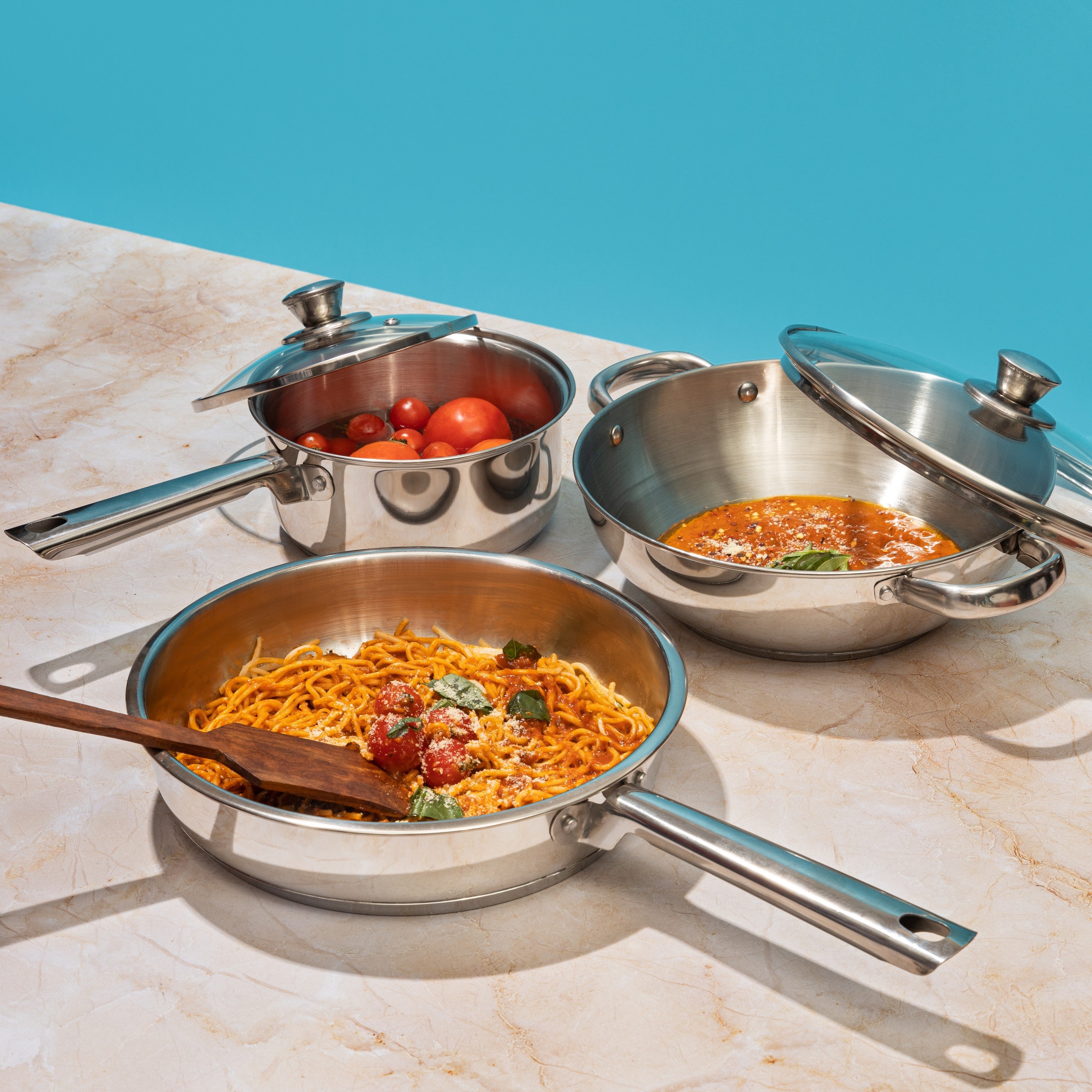 Modena Cookware Set - 3 Piece (Induction Friendly) – Vinodcookware UK