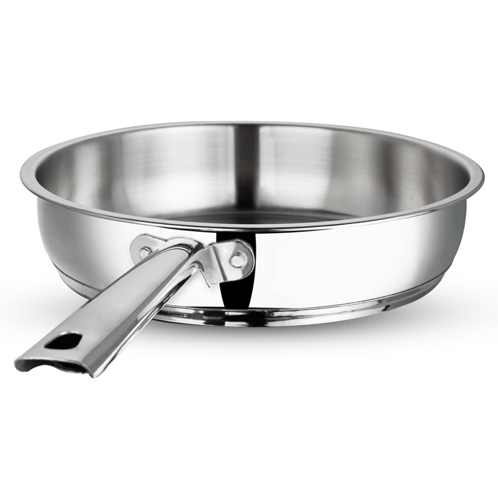 High Quality Stainless Steel Frypan with Induction Base