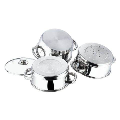 Induction Safe SAS Bottom 3 Tier Stainless Steel Steamer