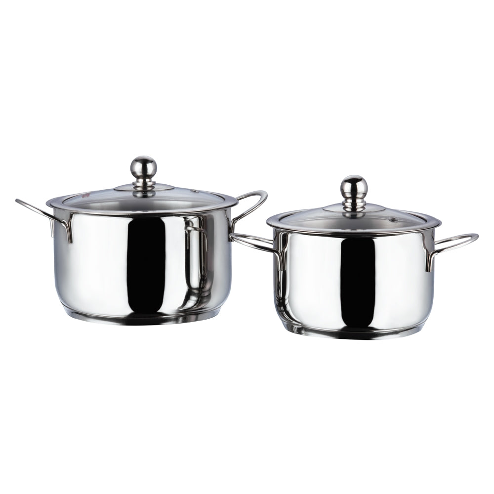 Vinod Stainless Steel Tuscany Casserole Set With Lid (Induction Friendly) - 2 Pcs