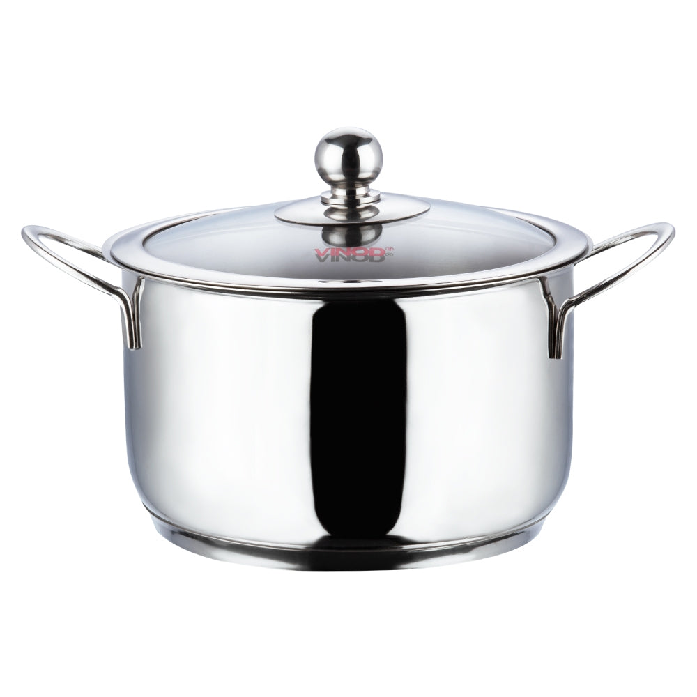Vinod Stainless Steel Casserole with Glass Lid (Induction Friendly)
